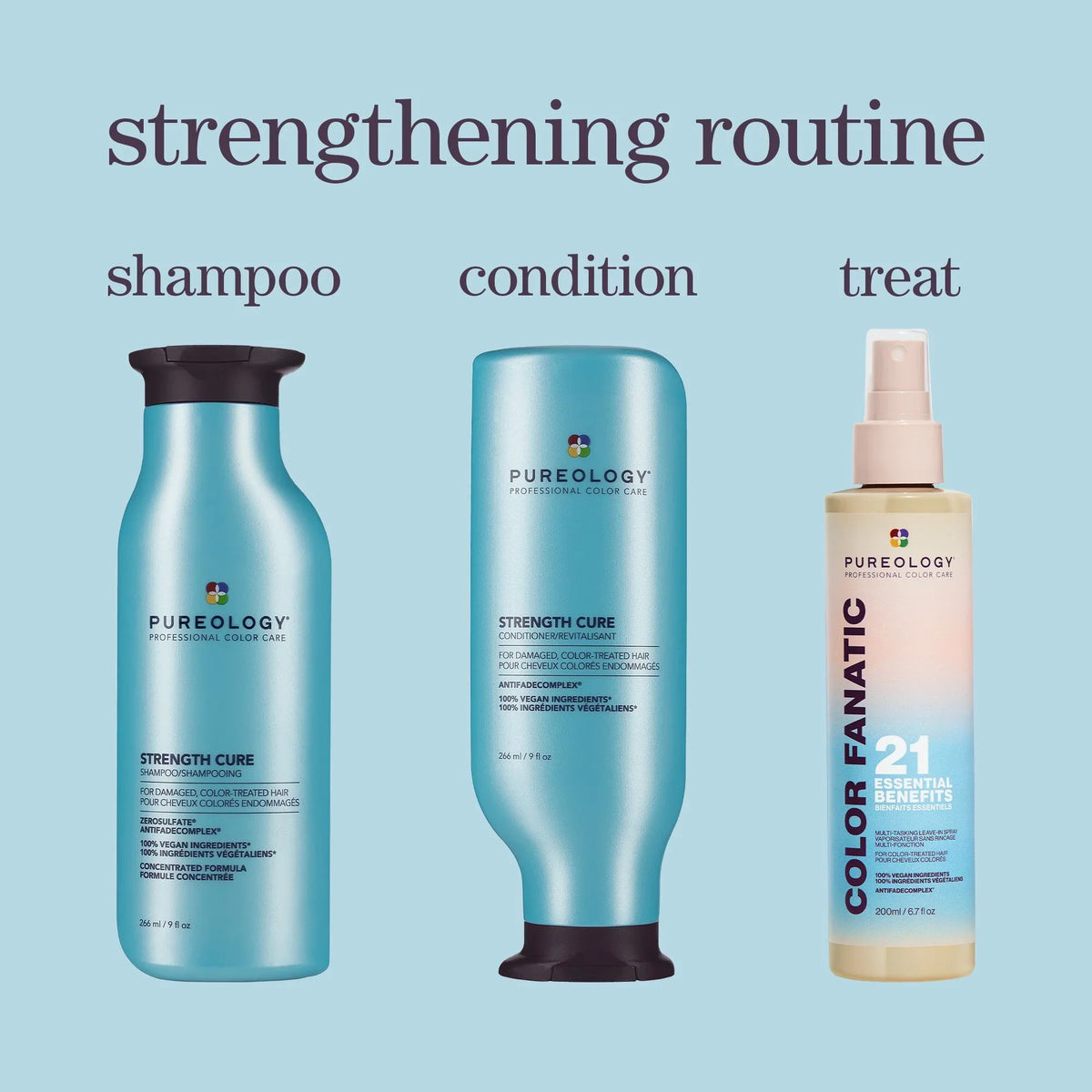 Strength Cure Shampoo and Conditioner Duo: Sulfate-Free Repairing Set for Damaged Hair